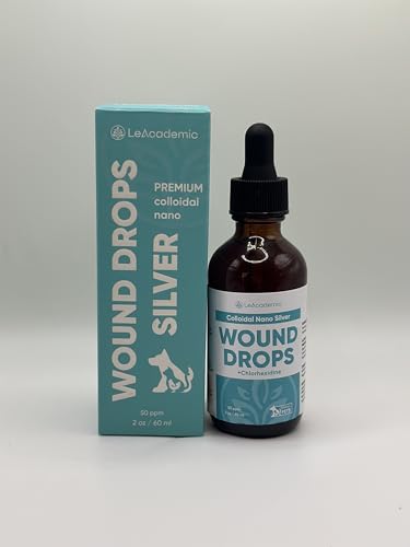 Hot Spot Treatment for Dogs is Better Used with a Dog Cone | Cat Wound Care with Silver + Chlorhexidine for Pets | Drops Help with Scratches, Bites, and Sutures After Surgery | 2 oz