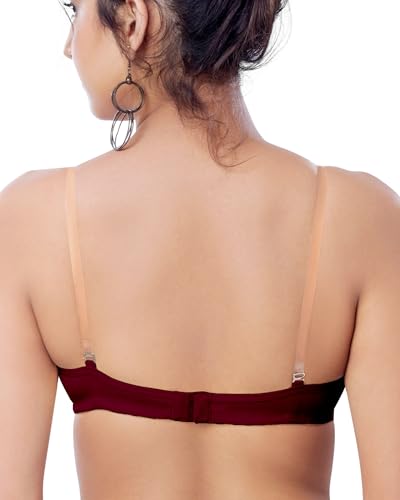 Image of Brida Monica Women's Wide Strap Bra - Soft Hosiery Cotton, Non-Padded, Wireless, Seamless Full Coverage T-Shirt Bra