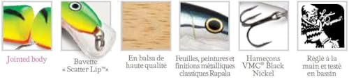 Scatter Rap Jointed 09 Yellow Perch Rapala leurre brochet perche eau douce - 3