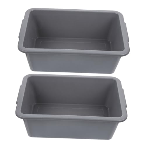 KOMBIUDA 2pcs Commercial Bus Tub Plastic Rectangular Bus Tubs Utility Storage Plastic Bin for Restaurant Home