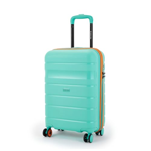 Image of Nasher Miles Jupiter Hard-Sided Polypropylene Cabin Luggage 20 inch | 55cm | 8 Wheels Small Trolley Bag for Travel | Suitcase (Teal)