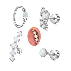 32-screw back opal 4pcs-silver