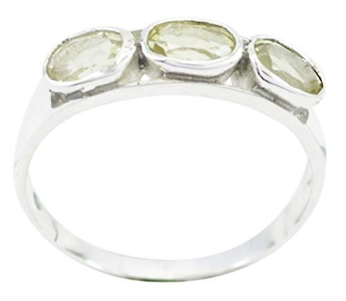Bague jaune naturelle de prestige en argent sterling 925 RIYO