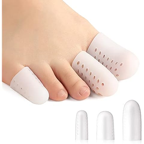 Bukihome 16 PCS Toe Protectors, Silicone Toe Caps Toe Sleeve Protectors, Prevent Pain Relief for Corns, Blisters and Ingrown Toenails (4 Large Size + 8 Medium Size + 4 Small Size) Cover