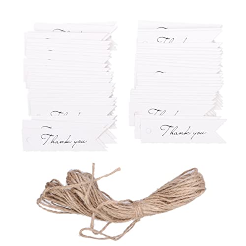 FOMIYES 100pcs Label Tag Wedding Favor Display Paper Tag Kraft Paper Thank You Tag Thank You Favors Thank You Present Tag Bridal Bakery Bag Thanks Tag Bride Boy Lace White