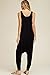 ANNABELLE Women's Comfy Rayon Solid Color Sleeveless Harem Plus Size Jumpsuits Black 2XL J8004X