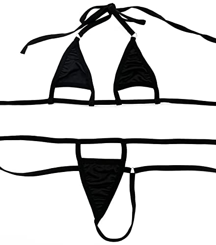 EVAbaby Women Trendy Bikini Set Two Piece Swimwear Bathing Suit Swimsuit Triangle Halter Top Sexy Tie Side