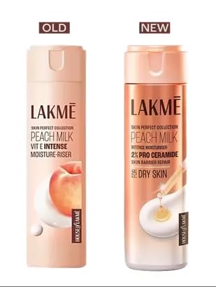 Lakmé Peach Milk Intense Moisturiser with 2% Pro Ceramide | 24hr Deep Hydration for Strong Skin Barrier Repair & Glowing Skin | Lightweight, For Dry, Normal/Oily & Sensitive 120 ml