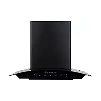 Wonderchef Power Curve 60cm Chimney|Powerful suction of 1000m3/hr| 3 Speed Push Control| Low Noise| Black
