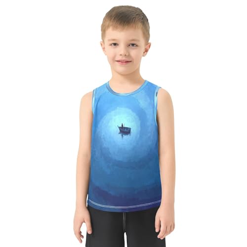 Boat Alone Blue Boys Tank Tops Toddler Boys' Assorted Sleeveless Tank Tops for Kids,3T2