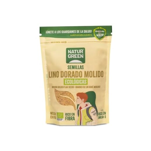 NaturGreen Semillas de Lino Dorado Molido Bio 150g | Alto en Fibra y Proteína | Fuente de Omega-3 | Sin Azúcares Añadidos | Superalimento Ecológico | Vegano | Ideal para Smoothies y Yogures