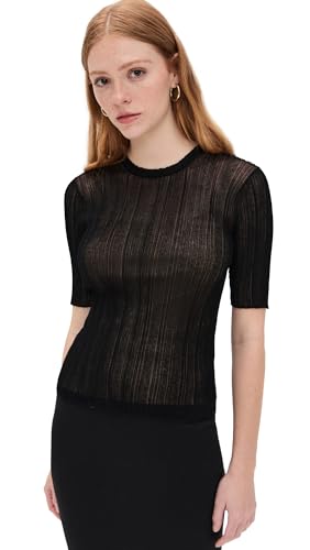 Vince Women's Double Layer Rib Elbow Sleeve Pullover