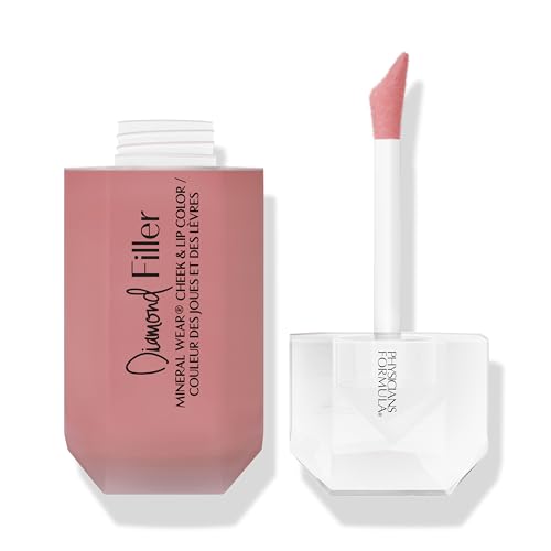 Physicians Formula Mineral Wear Diamond Filler Cheek and Lip Color, Tinte de Labios y Mejillas en Serum, Fórmula Rellenadora Multiuso, Enriquecido con Vitamina E, Brilliant Peach