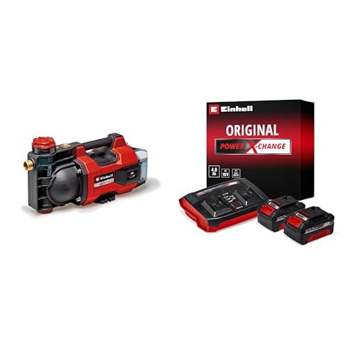 Einhell Pompe d'arrosage sans fil AQUINNA 36/34 Solo Power X-Change (36V, Débit max. 3,400 L/h, Pression 3,7bar, mode ECO et BOOST) + Twincharger et 2 Batteries 4,0Ah