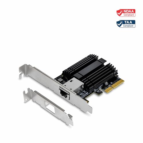 TRENDnet, TEG-10GECTX, 10 Gigabit PCIe Netzwerkadapter, Unterstützt 802.1Q VLAN, Standard- und Flache Halteklammern inbegriffen, Windows, Windows Server, Linux, NBase-T
