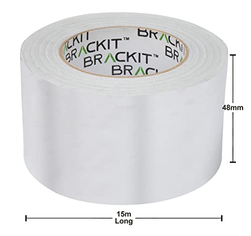 brackit Aluminium Foil Tape, Hot & Cold Temperature Resistant Roll - for HVAC Repair Ducts, Insulation, Dryer (48mm) - Image 2