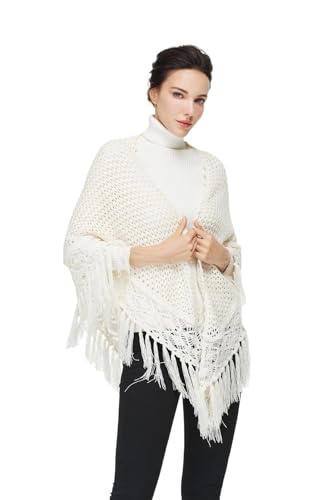 Women Versatile Knit Shawls and Wraps for Evening Dresses Elegant Triangle Fringed Scarf Cover Up3