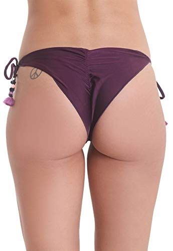Calcinha Biquíni Avulso Ripple Boho PPOETA - Roxo - GG