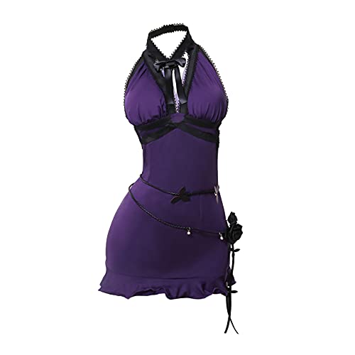 HHHX Tifa Dress: Purple Tifa Lockhart Cosplay Costume for Women Girls - FF7 VII Halloween Outfit