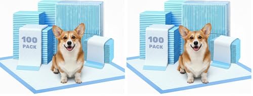 Image of ScratchMe Super Absorbent Waterproof Dog and Puppy Pet Training Pad, Housebreaking Pet Pad,Blue (22 inchx22 inch(100PCS)) (Pack of 2)