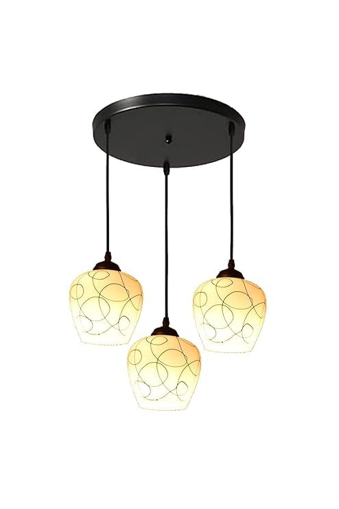 Image of Mahganya Decoration New Modern Ceiling Lamp for Living Room, Office,Bedroom Lamp with All Fixtures and Fitting 3 Light 01