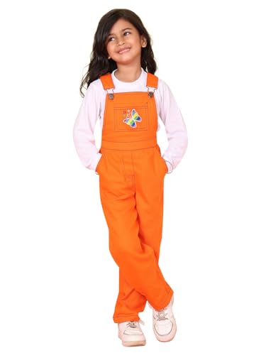 Image of superminis Girls Twill Dungaree with Full Sleeve T-Shirt Set Casual For Kids