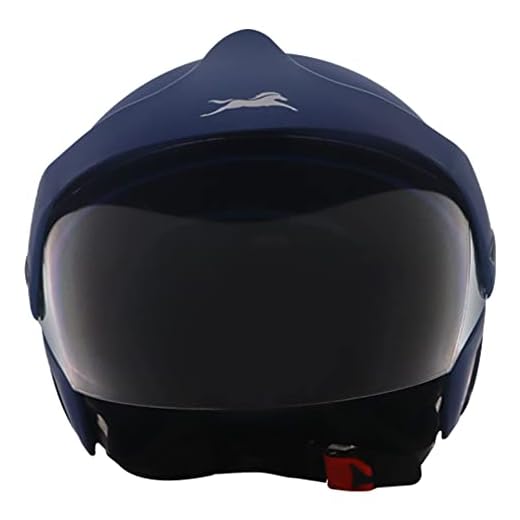 TVS Half Face Helmet for Men and Women, Matt Blue, Size L, ISI and DOT Certified