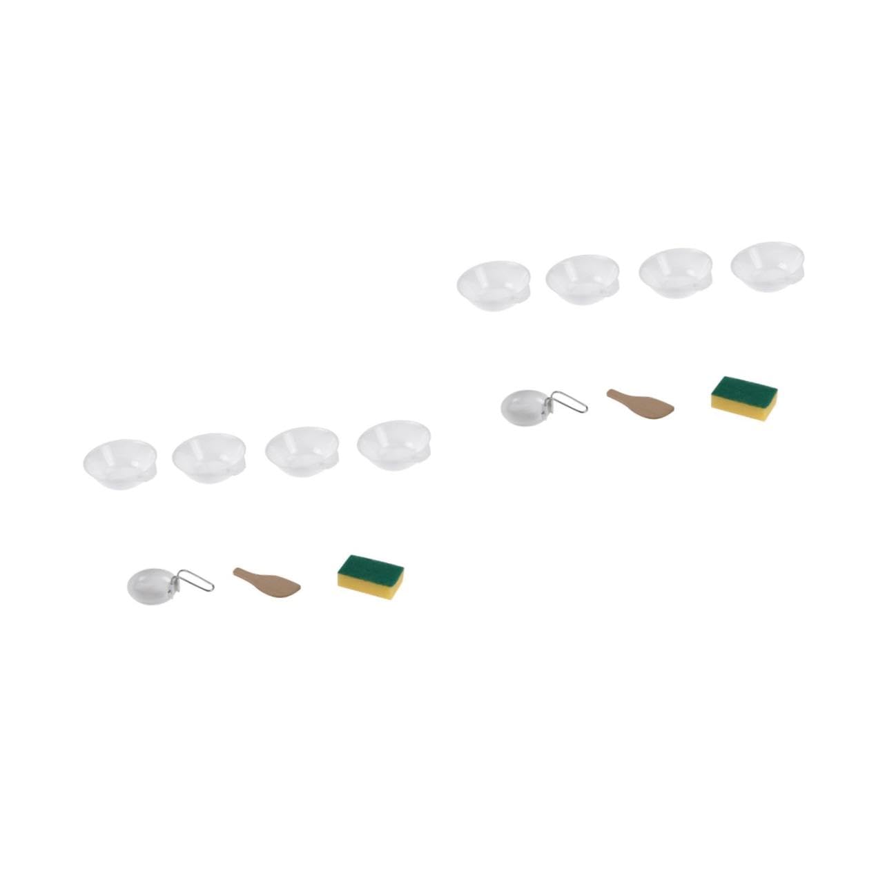 POPETPOP 14pcs Outdoor Tableware Portable Camping Accessories Bowls Spoon and Spatula Lightweight Durable Easy to Clean for Hiking Picnics and Camping Adventures