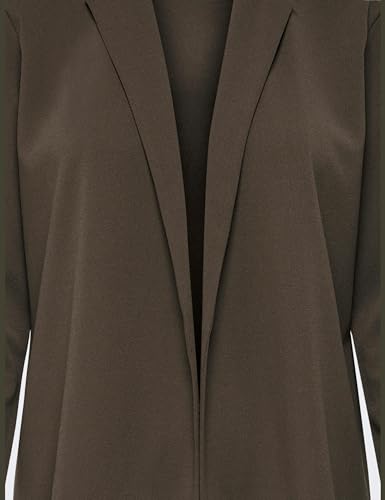 JdY Eleganter Blazer Langarm Basic Cardigan Business Jacke Mantel ohne Verschluss JDYGEGGO, Farben:Braun-2, Größe:XXS
