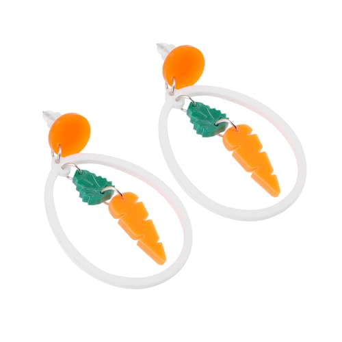 LIFKOME 1 Par Pendientes De Conejo Oro Tachuelas Pendientes Aros Arco Semental Lágrima Aretes Colgantes Con Hojas Pendientes De Aro Con Forma De Colgado Perla Orange Acrílico
