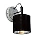 Produktbild BRILONER Leuchten - Wandleuchte vintage, Wandspot retro, Wandlampe mit Stoffschirm, 1x E14 Fassung, Silver-Crafted, Schwarz