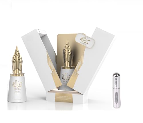 Risala Autograph Eau de Parfum 100 ml, Perfume Árabe Unisex de Larga Duración, Incluye Atomizador 5 ml, Fragancia Elegante y Envolvente con Notas de Lavanda, Limón, Cuero y Ámbar Gris (For You)