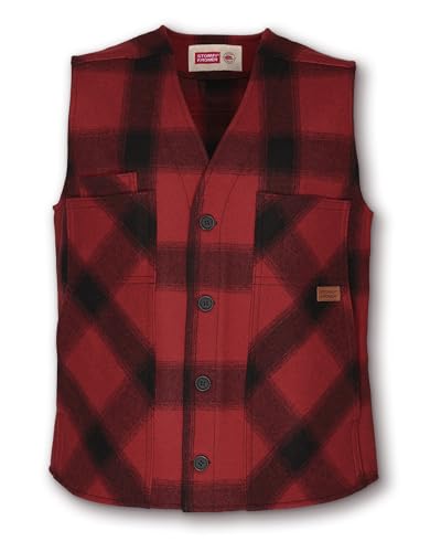 Image of Stormy Kromer The Button Vest, 100% Virgin Wool, 5 Pockets, 4-Button Front, Unlined, Vintage Look, Cut and Sewn in the USA