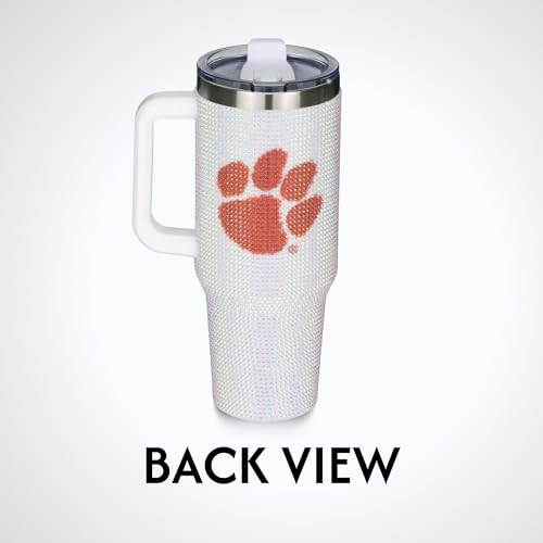 Image of The Memory Company Officially Licensed 40oz White Bling Game Day Tumbler, Clemson University