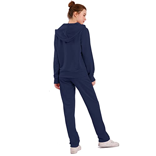 LeeHanTon Womens Sweatsuits Set 2 Piece Jogging Suits Zip Hoodie Sweatpants Tracksuit Training Outfits2