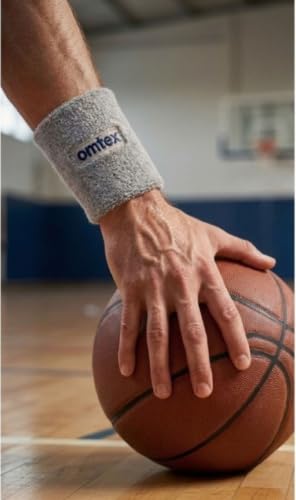 Image of omtex Cotton Wrist Band 5 Inches - Grey Pack of 2
