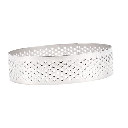 GLEAVI Stampo Rotondo Acciaio per Crostate e Mousse Anello Antiaderente per Dolci Quiche e Torte Piccole Resistente e Facile da