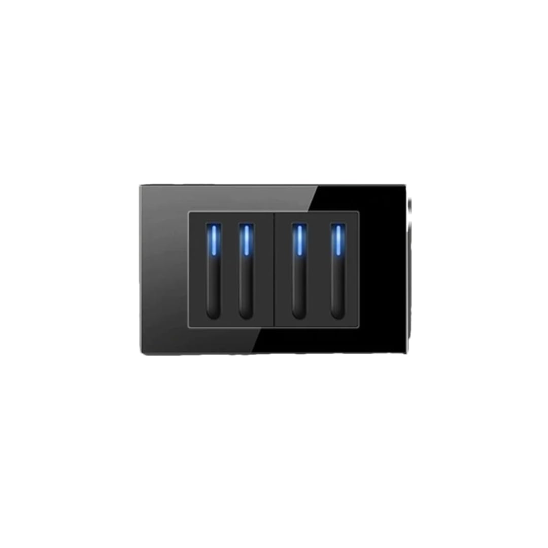 Modello 118 Reset Presa Elettrica Da Parete In Vetro Nero USA Con Interruttore A LED, Indicatore Di Ricarica USB 15A 220V 118X74mm