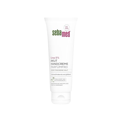 Sebamed Urea 5% Akut Handcreme parfümfrei sehr trockene Haut Akutpflege für sehr trockene Hände für mehr Feuchtigkeit juckreizlindernd + glättend auch bei Neurodermitis Schuppenflechte Diabetes