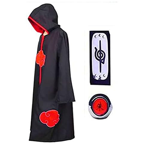 Formemory Uchiha Itachi Cloak, Itachi Costume Robe, Anime Cosplay Costume with Headband Ring, Halloween Cosplay Costumes Cape for Kids Adult (s) Cover