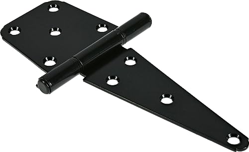 Hardware Essentials 851697 Heavy Duty T-Hinge Black (6") #TOP25