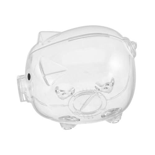 HOOTNEE Salvadanaio Trasparente Per Monete E Contanti Creativo Salvadanaio A Forma Di Maiale Di Cartoni Animati Piccolo E Decorativo Per Scrivania