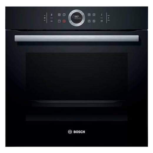 Bosch Serie 8 HBG675BB1 - Horno multifunción, 60 cm, Autolimpieza pirolítica, 3400 W , 13 funciones, Bloqueo de seguridad, Color Negro-Acero inoxidable [Clase de eficiencia energética A+]
