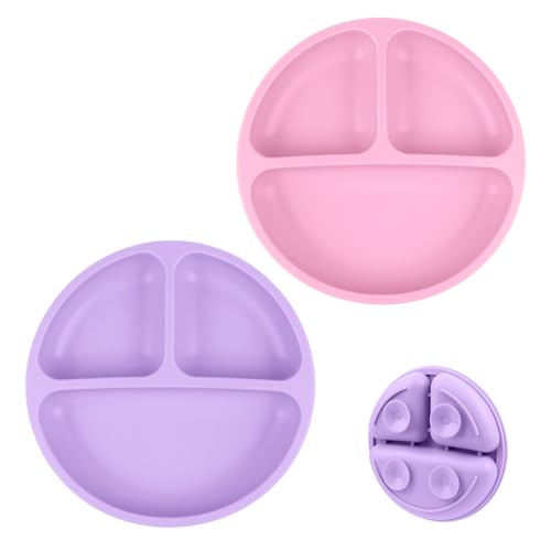 Vicloon Silicone Baby Plate with Spoon and Fork
