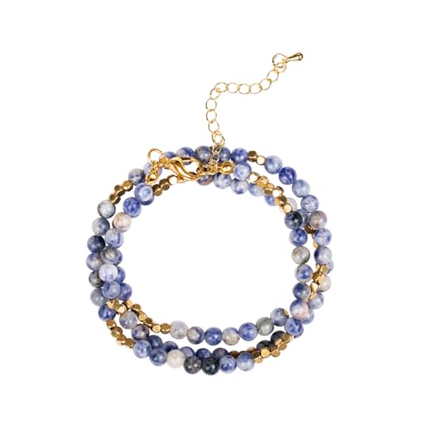 Image of YGLINE Boho Handmade Wrap Leather Tube Crystal Stone Bracelet for Women
