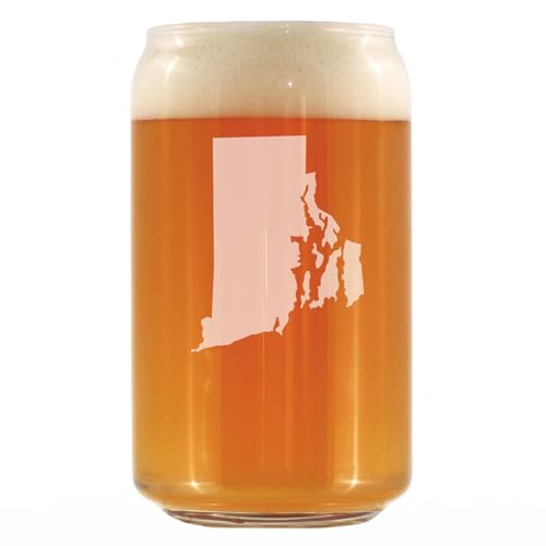 Rhode Island State Outline Beer Can Pint Glass - State