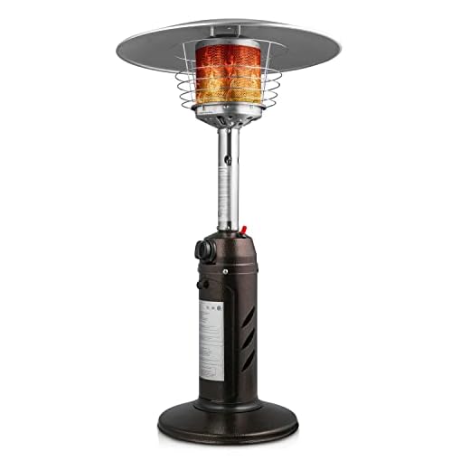 MoNiBloom Outdoor Patio Heater Outdoor Tabletop Lightweight Propane 11000 BTU Output Electronic Ignition System Portable Outside For Commercial Residential,Gold