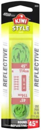 Cordón redondo Kiwi, verde neón reflectante, 45 pulgadas., Verde