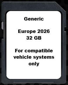Générique - Carte SD Carte mémoire de Navigation GPS Europe 2026, 32 Go – Compatible avec Certains systèmes Volkswagen, Skoda, Seat, Discover Media 2...
