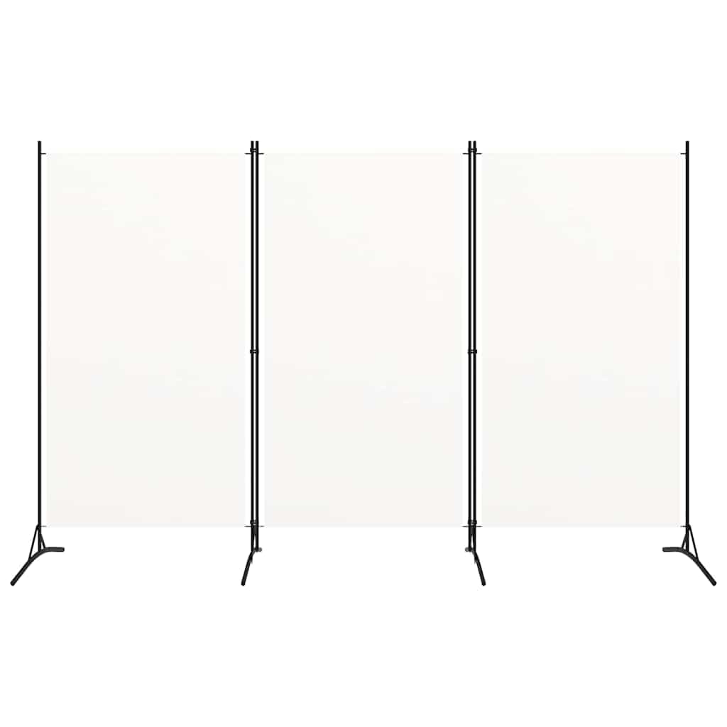 Paravent 3 Panneaux Blanc 260x180 cm Tissu Pliable Separateur Piece